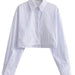 Color-White-1-Spring Women Clothing Collared Hem Pocket Decorative Long Sleeve Short Shirt-Fancey Boutique