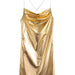 Color-Gold-Metallic Coated Fabric Summer Metallic Coated Fabric Faux Leather Suspender Pleated Waist Tight Slimming Slip Dress Short Dress-Fancey Boutique