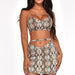 Women Strap Snake Pattern Two Piece Set-Fancey Boutique