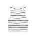 Striped Small Vest Sling Women Silk Inner Bottoming Shirt Summer Short Knitted Short Sleeved T shirt-White-Fancey Boutique