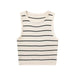 Striped Small Vest Sling Women Silk Inner Bottoming Shirt Summer Short Knitted Short Sleeved T shirt-Ivory-Fancey Boutique