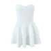Color-White-Pure Sexy Strapless Tube Top Dress Maiden Sexy Slim High Waist Layer Cake Short Summer-Fancey Boutique