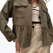 Women Two Color Top Laminated Decoration Coat-Fancey Boutique