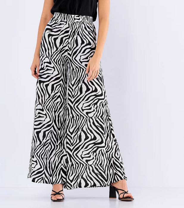 Color-Black-Spring Summer Elastic High Waist Casual Wide Leg Trousers Loose Swing Pants Women Clothing-Fancey Boutique