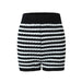 Color-Black-Women Clothing Casual Chenille Striped Shorts-Fancey Boutique