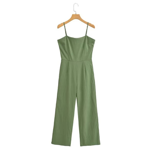 Color-Army Green-Spring Summer Women High Waist Suspender Jumpsuit-Fancey Boutique
