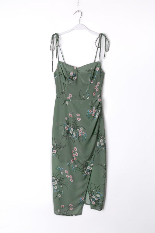 Floral Cami Dress Lace up Long Outfit Dress for Women-Green-Fancey Boutique