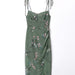 Floral Cami Dress Lace up Long Outfit Dress for Women-Green-Fancey Boutique