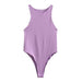 Color-Purple-Jumpsuit Women Sexy Slim Beach Bodysuit Solid Color Tight Jumpsuit Top-Fancey Boutique