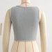 Salt Sweet Sexy Beauty Back Design Solid Color Sexy Vest Slim Fit-Gray-Fancey Boutique