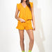 Summer Women V neck Ruffled Top Shorts Suit-Fancey Boutique