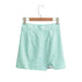 Color-Blue-Summer Floral Fresh High Waist Slim Side Slit Print Short Skirt-Fancey Boutique
