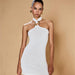 Color-White-Summer Women Clothing Fashionable Elegant Halter Sleeveless Lace up Sexy Sheath Dress-Fancey Boutique
