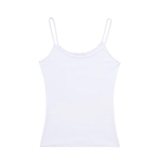 Summer Sexy Fluorescent Camisole Elastic Slim Fit Slimming Short Camisole-White-Fancey Boutique
