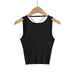 Color-Spring Summer Women Clothing Solid Color Pullover round Neck Sleeveless Back Hollow Out Cutout Knitted Vest-Fancey Boutique