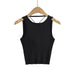 Color-Black-Spring Summer Women Clothing Solid Color Pullover round Neck Sleeveless Back Hollow Out Cutout Knitted Vest-Fancey Boutique