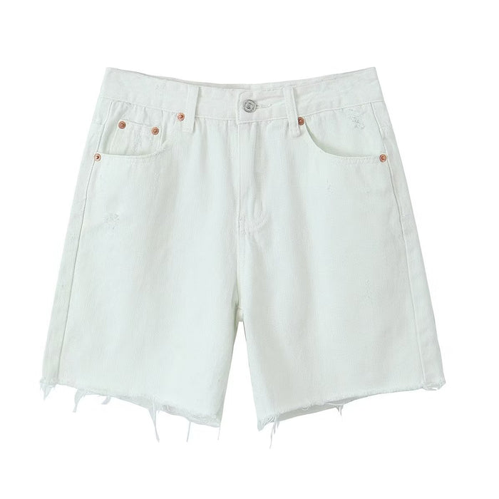 Color-White-Women Clothing Loose Design Casual Shorts-Fancey Boutique