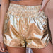 Color-Gold-Summer Women Clothing Trend Elastic Waist Shorts Pants-Fancey Boutique