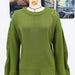 Color-Green-Autumn Winter Hollow Out Cutout Out Pullover Knitwear Women Round Neck Sweater Women-Fancey Boutique