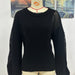 Color-Black-Autumn Winter Hollow Out Cutout Out Pullover Knitwear Women Round Neck Sweater Women-Fancey Boutique