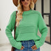 Color-Green-Autumn Winter Pullover Sweater Pit Striped Women Knitwear Sweater Women-Fancey Boutique