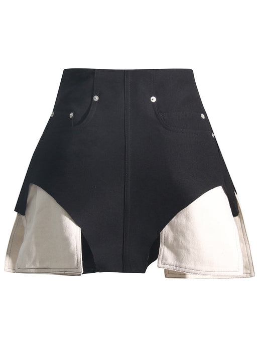 Color-Black-Summer High Waist Black Sexy Shorts Slimming Contrast Color Casual Straight Shorts-Fancey Boutique