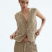 Summer Women Clothing V neck Strap Decorative Vest High Waist Casual Pants Suit-Fancey Boutique