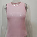 Color-Pink-Spring Summer Sleeveless round Neck Thin Striped Hollow Out Cutout Breathable Wool Vest-Fancey Boutique