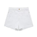 Color-White-Retro High Waist Denim Shorts Niche Sexy Sexy Outer Wear Stretch Slim Fit All-Match Hem Frayed Pants-Fancey Boutique