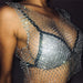 Color-V-neck Silver-Mesh Diamond Vest Sexy Hollow Out Cutout Nightclub Disco Women Top-Fancey Boutique