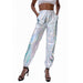 Color-Colorful silver-Casual Sports Street Hip Hop Party Shiny Colorful Trousers Hologram Laser Loose Women Pants-Fancey Boutique