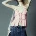 Women' Translucent Laminated Decoration Camisole Top Small Vest-Fancey Boutique