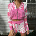 Color-Pink-Autumn New Women Tie Dye Printing Stitching Long Sleeved sets-Fancey Boutique