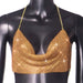 Color-Gold-Direct Nightclub Metal Chain Sequin Sling Tube Top-Fancey Boutique