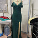Color-Green-Dress Sleeveless Camisole Gown Slim Sheath Dress-Fancey Boutique