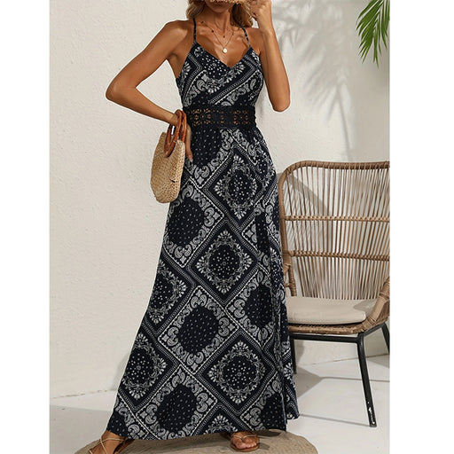 Women Summer New Explosions Foreign Trade Slim fit Long Strap Dress-Fancey Boutique