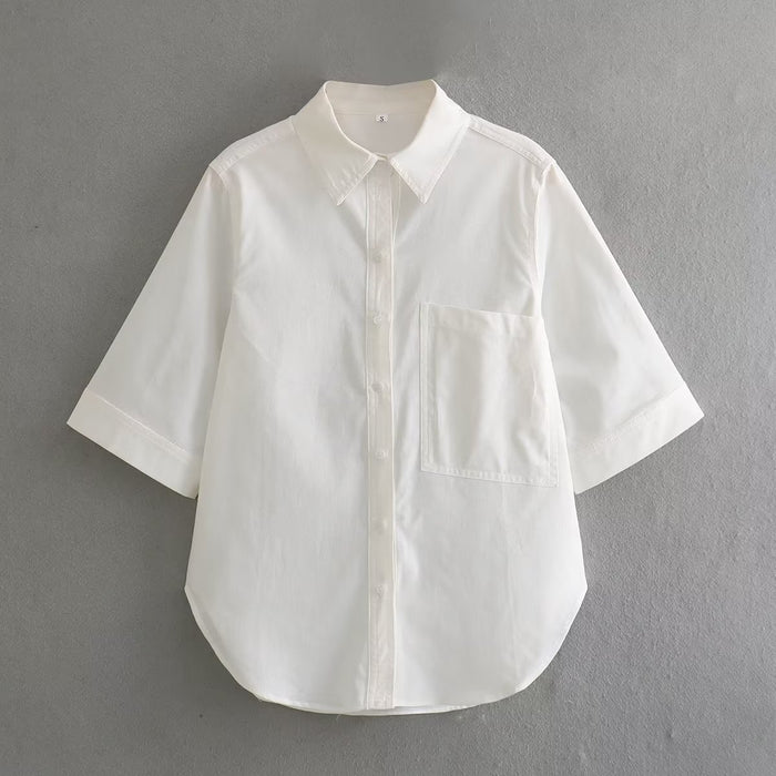 Color-White Coat-Summer Women Clothes Top Linen like Loose Shorts-Fancey Boutique