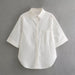 Color-White Coat-Summer Women Clothes Top Linen like Loose Shorts-Fancey Boutique