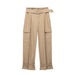 Color-Khaki-Summer Fashionable All Match High Waist Slimming Series Belt Pocket Trousers Women-Fancey Boutique