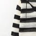 Early Autumn Retro Pullover V neck Loose Short Striped Hooded Sweater Top-Fancey Boutique