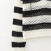 Early Autumn Retro Pullover V neck Loose Short Striped Hooded Sweater Top-Fancey Boutique