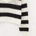 Early Autumn Retro Pullover V neck Loose Short Striped Hooded Sweater Top-Fancey Boutique