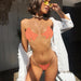 Color-Orange-Bikini Sexy Five Pointed Star Bikini Popular Transparent Swimsuit Women Fission-Fancey Boutique