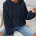 Color-Sapphire Blue-Fall Winter Women Pullover Sweater Flannel Hooded Loose Plush Jacket-Fancey Boutique