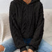 Color-Black-Fall Winter Women Pullover Sweater Flannel Hooded Loose Plush Jacket-Fancey Boutique