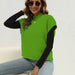 Color-Green-Women High Neck Short Bandage Dress Vest Solid Color All Matching Knitted Vest-Fancey Boutique