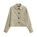 Women Fall Women Clothing Linen Blended Short Jacket-Fancey Boutique