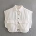 Color-White-Women Double Pocket Decoration Denim Top Vest-Fancey Boutique