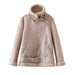 Color-Ivory-Explosion Board Faux Shearling Jacket Lamb Fur Thick Warm Jacket Motorcycle Clothing Women-Fancey Boutique