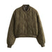 Color-Green-Early Autumn Women Clothing Minority Short Cotton Jacket Bomber Jacket Jacket-Fancey Boutique